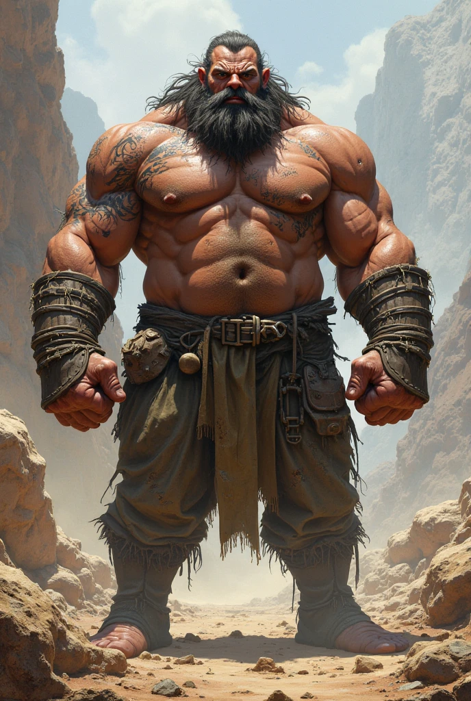 A big man with huge body and looking dangerous and fighting with enemy