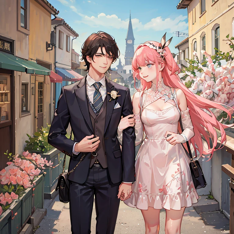couple, opposite, UHD, ccurate, masterpiece, super detail, high quality, best quality, highres, high details