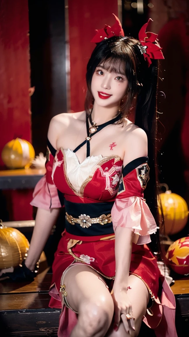 "Illustrate Neeko in her Lunar Revel skin from League of Legends by Riot Games,no having clothes, wearing a festive, lunar-themed outfit with traditional designs and glowing lanterns, have massive k-cups, in a vibrant, festival setting with lanterns, fireworks, and joyful celebrations."

