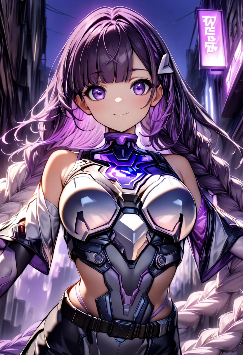 (((masterpiece))), (((highest quality))), ((ultra-detailed)), ((super fine illustration)), ((ultra-fine painting)), (16K highest quality wallpaper:1.4), (medium shot:1.6), (Highly detailed and delicate illustration style:1.8), detailed skin texture, detailed metal texture, detailed cloth texture, extreme detailed description, (T-masterpiece), (highly detailed face:1.2), (highly detailed twintails:1.2), (highly detailed eyes:1.2), (Highly detailed symmetrical wings:1.2), original, RAW photo, professional, Intricate details, super details, direct light:1.6, (perfect anatomy:1.4), highly detailed hands:1.2, highly detailed fingers:1.2, highly detailed fingertips:1.2, (sexy), (sexy), real, (Solo:1.5), (A very beautiful and cute girl marshal with silver twintails and purple eyes dressed as a mechanical angel) BRAKE (Beautiful and well-shaped big breasts), (Beautiful and well-shaped buttocks), (Very detailed and delicate beautiful shiny silver twintails that shines in rainbow colors, colorful twintails:1.4), (highly detailed and delicate silver twintails:1.6), (Beautiful clear purple eyes:1.4), (highly detailed and delicate eyes:1.6), (highly detailed face:1.4), (smile:1.3), (look at the viewer), Very detailed, beautiful and perfect hands:1.4, Very detailed, beautiful and perfect fingers:1.4, Very detailed, beautiful and perfect fingertips:1.4, (highly detailed large symmetrical amethyst purple wings:1.4) BRAKE ((mecha:1.6))Smooth and menacing design, (Amethyst purple all-range attack type mechanical armor for girl marshals that shines in iridescent colors and is highly detailed and baptized:1.4) BRAKE concept-art, cyber-punk, (Detailed Science Fantasy Art), (Battle Pose), (All-range attack pose:1.1) BRAKE (Different world:1.1), (no robot:1.4), (close mouth:1.1), (Geometric patterns), (colorful confetti:1.15),(Highly detailed and beautiful starry sky background:1.4) BRAKE NSFW BRAKE
