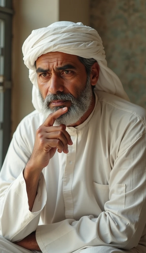 muslim man wearing white rounded skullcap