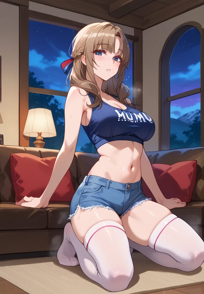 score_9, score_8_up, score_7_up, 1girl, solo, umamusume, horse ears, horse tail, tan, slutty_clothes, gyaru, Gyaruu, gal, lyimg on bed, full body, undressed