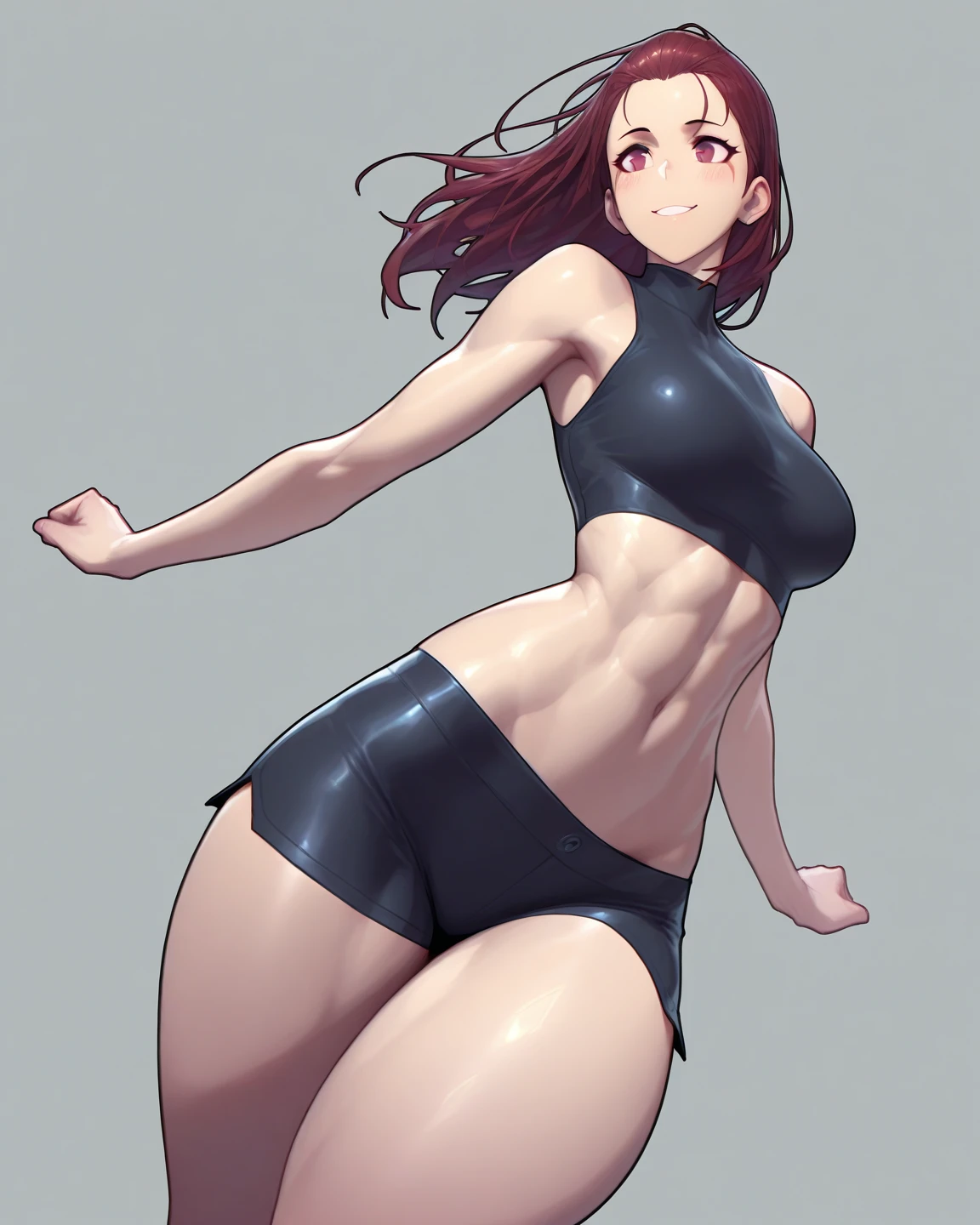Female athletes, ((work of art, highest quallity, A highest quallity de imagem, high resolution, photorrealistic, CRU photo, 8K)), ((Extremely detailed 8k unified CG wallpaper)), (huge stunning photo of goddess, very hot and sexy, jaw dropping beauty, perfect proportions, Body cute, slim body beauty:1.4), Female athletes on the track, rear view, Female athletes wearing sports bras, Underwear, and shoes, covered in sweat, running sweat, plein-air, on a very hot day, stand with your hands on your hips and your legs open, From knee to chest, Looking at the sky, from behind, between frenzy and applause, with straight hands and fingers, detailed skin and sweat,