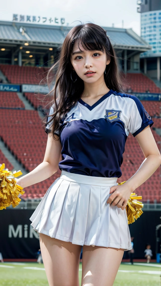 (8k, ultra high res, best quality, masterpiece:1.2),ultra-detailed,solo,beautiful detailed face, complete anatomy, 1girl, solo, dynamicangle,dancing,(cheerleader:1.3),(outdoors:1.5),mullethairstyle,navel,(viewarmpits:1.7),(stadium:1.5),(cheer dance:1.5) (skinybody),(beautiful detailed eyes:1.3),(Long hair),18yo, cute girl,cute teenage girls,masterpiece, best quality, clear face, perfect anatomy, wet, realistic face, realistic,dynamic side lignhting,perfect lighting,dynamic pose,dynamic angle,a, shiny silver hair, shiny skin,(RAW photo, best quality), (realistic, photo-realistic:1.5), masterpiece, an extremely delicate and beautiful, extremely detailed, CG, unity, 8k wallpaper, Amazing, finely detail, ultra-detailed, high resolution, extremely detailed, extremely detailed eyes and face,The Powerpuff Girls' Bubbles Cheerleader Uniform, BREAK (maid ,Racing Model), BREAK (sweden pornstar),((sweden girl,white skin,white person)), BREAK (gyaru:1.1),(Glamour:1. 3),(night),(Japan pornstar),photo of a beautiful skinny woman (supermodel:1.3), BREAK ((earrings, and rings),Cowboy Shot,((tall person)),(android),(cameltoe:1.3),