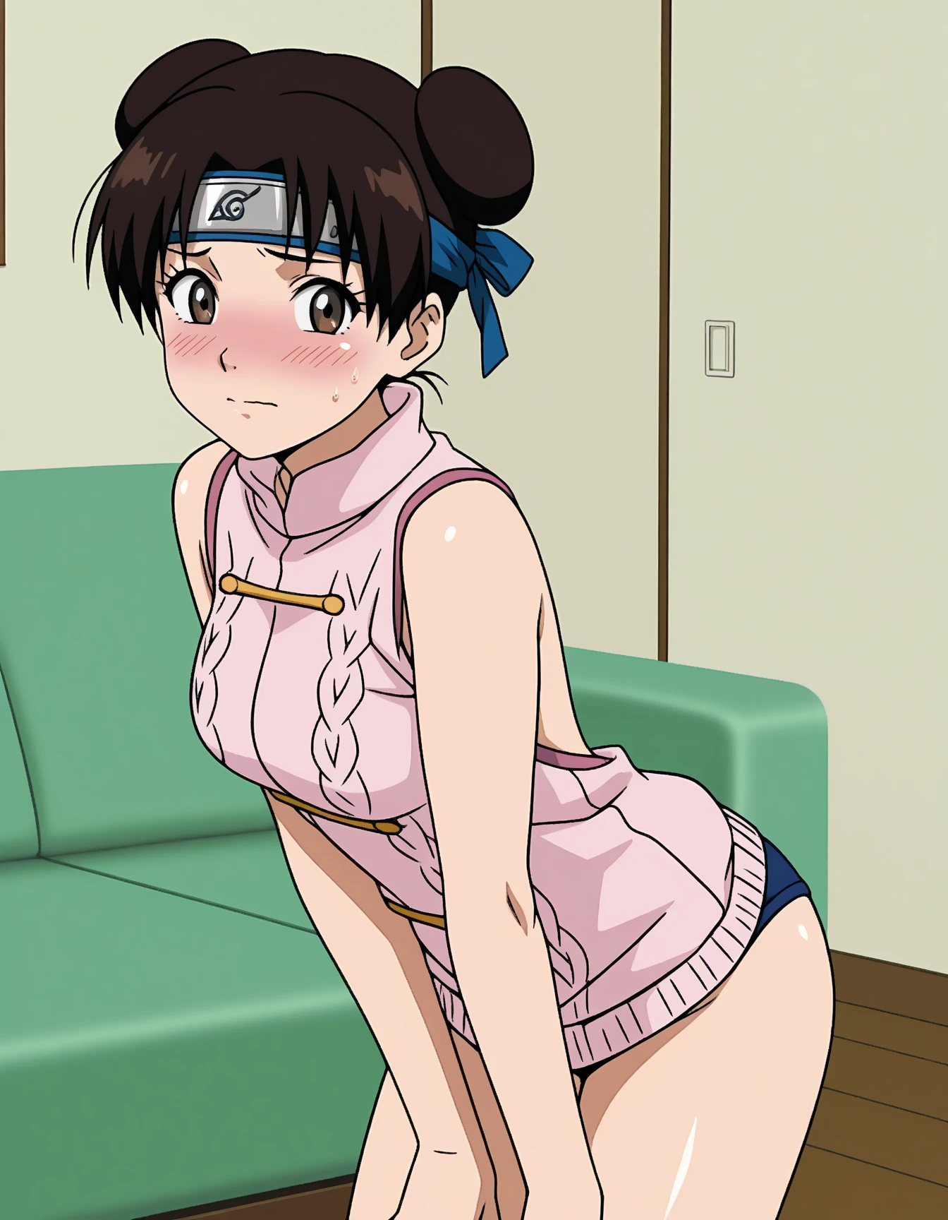 tntn, 2 buns, short brown hair, masterpiece, expensive quality, very_expensive_solve, big_file size, full color,(completely nude:1.2),pussy,niplles,( kid),