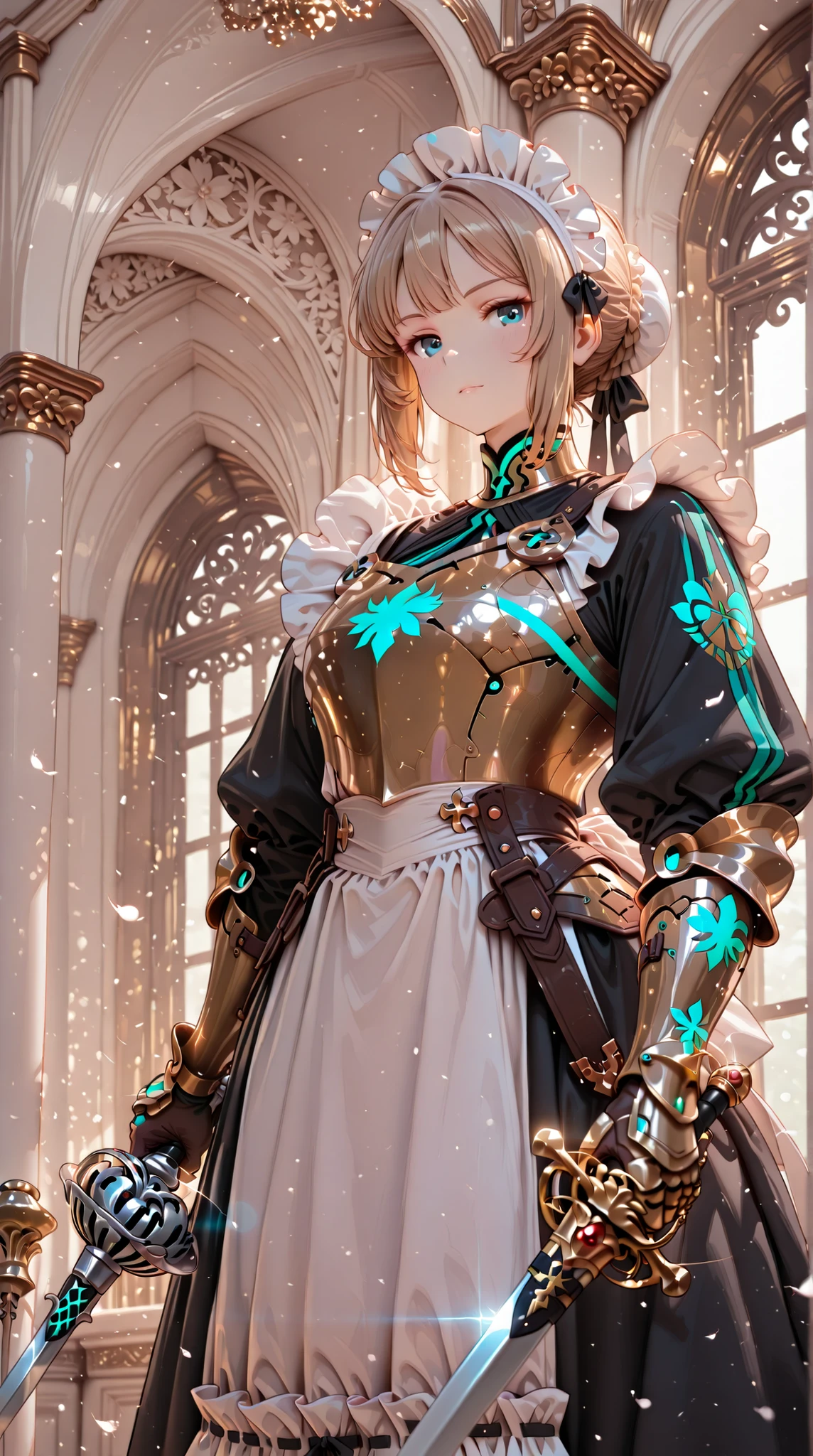 maid, エレガントmaid服, elegant armor, rapier, 
