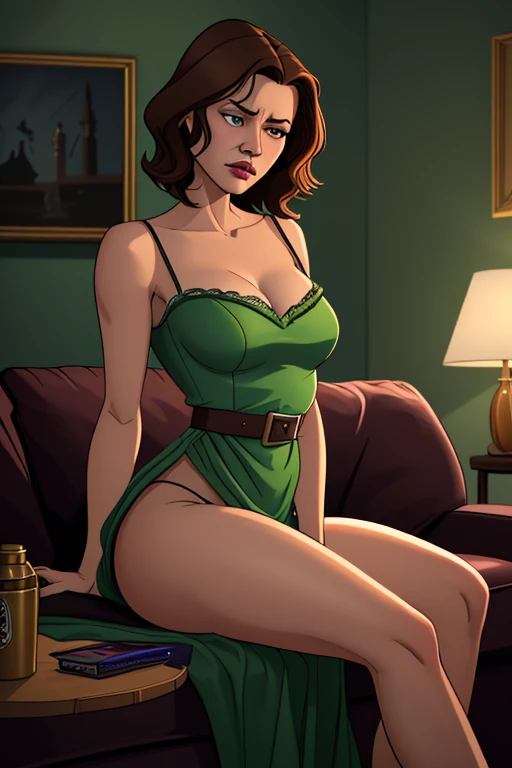((best qualityer)), ((work of art)), ((Scarlett Johansson)) (detailded), face perfect, 30 year old woman, sultry posing, sexly, inside a space ship, vestindo um macacão preto sexly, terno apertado sexly, large breasted (neckleace ), big-ass, small waist, whole body