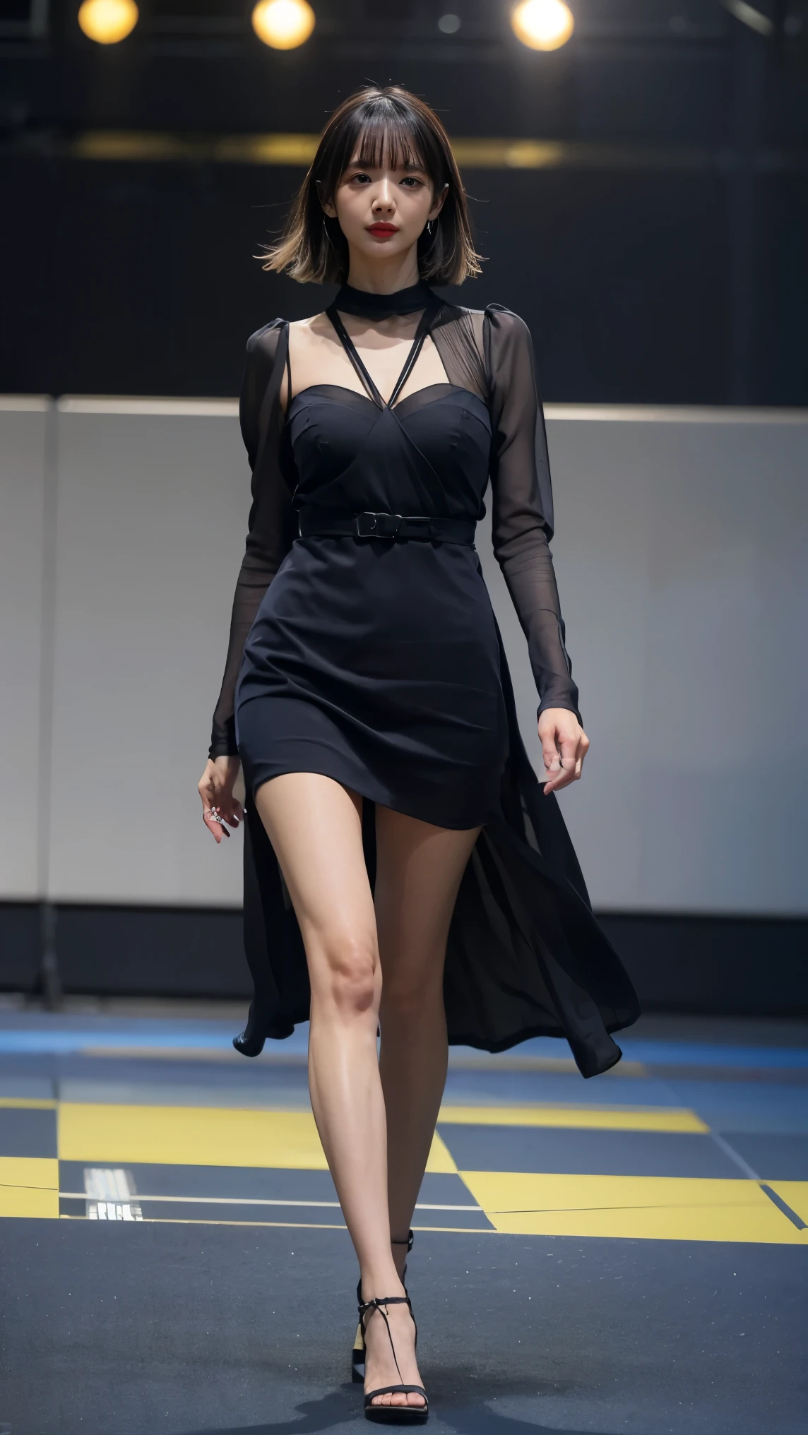 (8k、RAW Photos、highest quality、masterpiece:1.2)、(Realistic、Realistic)、1 girl、((large size black suit、red tie、rub my chest、pants suit、turn knees out、pelvic forward、over size suit、Woman grabs her own breasts、boyish、tom boy、public indecency、bend knees、 sexy suit、mens suit、large suit、hutanari 、grabbing breasts、 Leg spread、Bow-legged、Touching as if groping the breasts、Wide Stride、Leg spread、smile、sexy、I can see your chest、View from the front、Stand with hands on hips、In the city))、