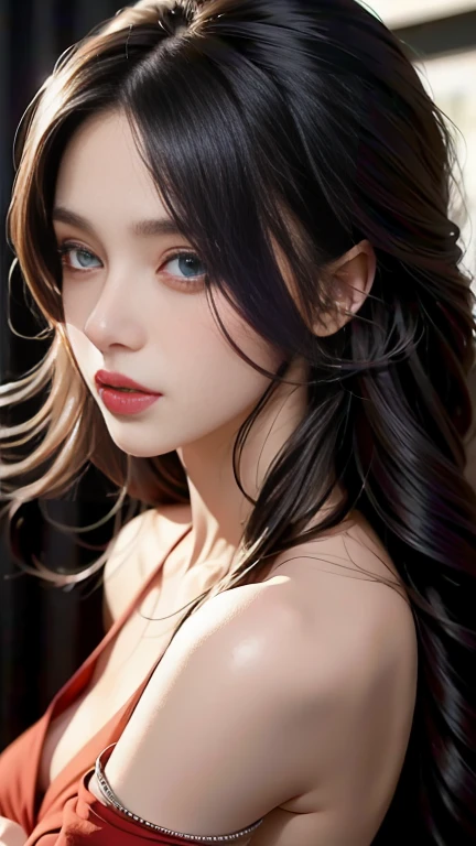 full body masterpiece, ultra realistic, 16k, high quality, incredibly detailed, dream aesthetic, dream atmosphere, cinematic, (sharp focus : 1.5), (photorealistic : 1.3), gothic (Gorgeous gothic girl), defined jaw, square face, wonderful gothic girl (enchanting seductress), cinematic, detailed, 16k sharp focus, realistic. wonderful. Seductive (evil). Black hair (realistic texture), highlighted, silky and shiny hair, detailed hair (realistic), big tits (natural). wonderful detailed face (enchanting seductress). blushed cheekbones (rosy cheeks), tanned skin, (white skin) alabaster skin that seems to glow ethereally. Her attire is gothic. Voluptuous shape. turquoise blue eyes (evil eyes look). a symmetrical face ::2 gothic clothes + ArtStation Trends + fantasy art + realistic cloth + fractals in the background, loose hair --aspect 9:21 – enhance your unearthly beauty. realistic skin texture, pale white skin illuminated. realistic perfect shading. absurd, realistic textures. alone, alone, 1 girl. Looking at the viewer. muscular female body, hot body, toned body, defined muscles. big natural breasts, cleavage. pantyhose, gothic (black) dress (realistic texture). In different sex positions at different angles. Bedroom background. incredibly real, best quality, photorealistic.