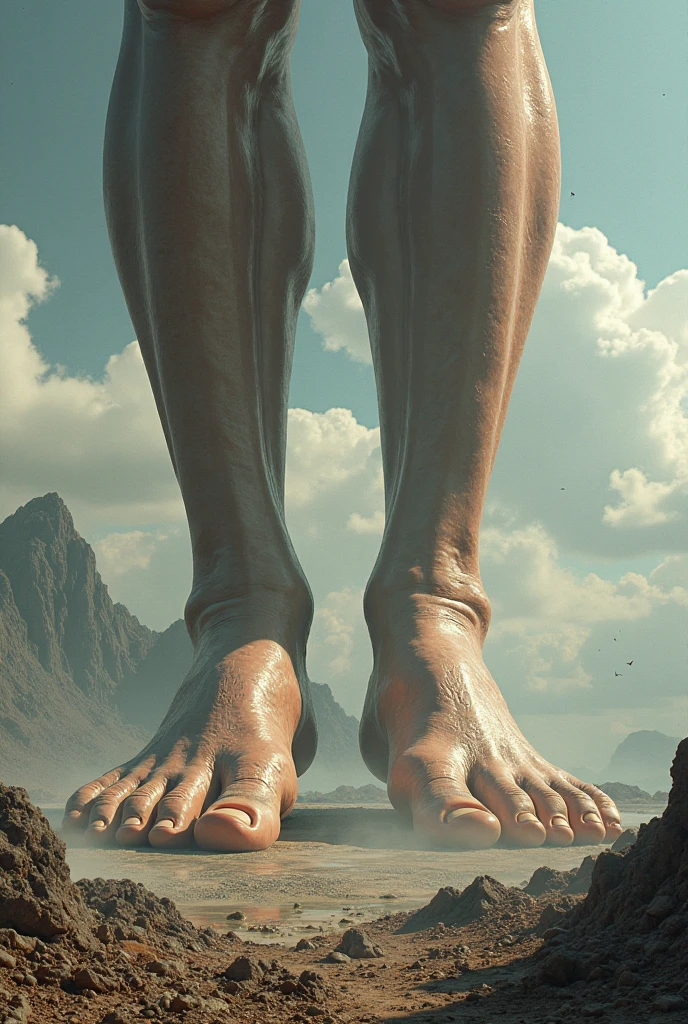 Giant woman bare feet pov