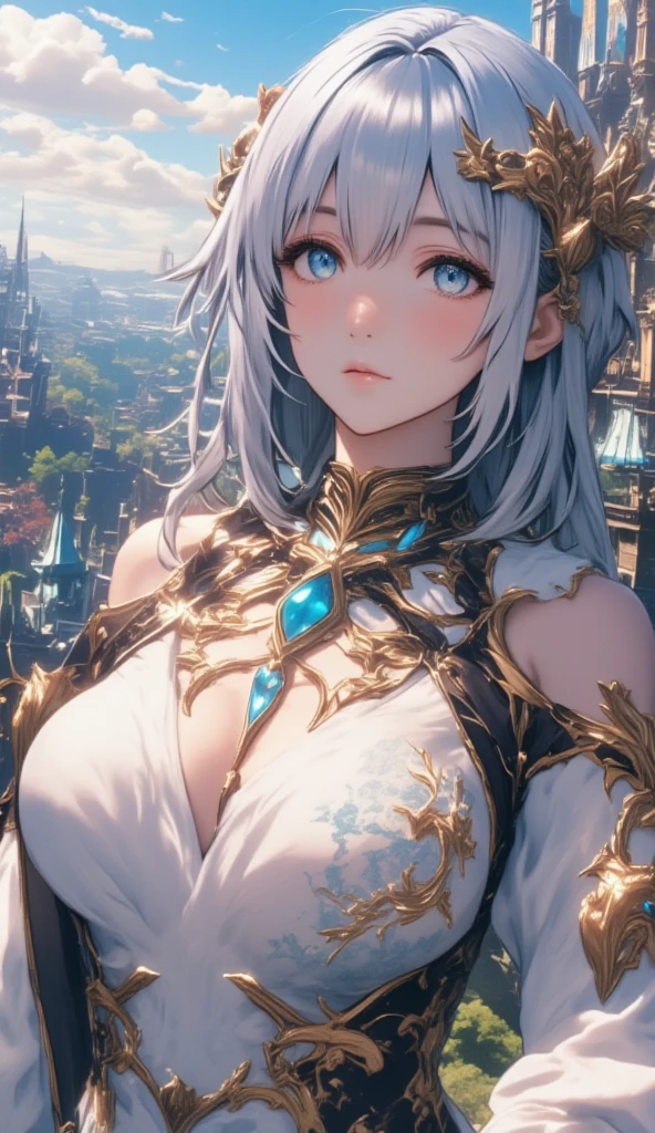 "(Ridiculously detailed:1.4),(stunning resolution:1.2),(exquisite masterpiece:1.4),(1 girl),(floating:1.2),(bird's-eye view),(sci-fi:1.1),(dynamic composition),(V6:1.1)".