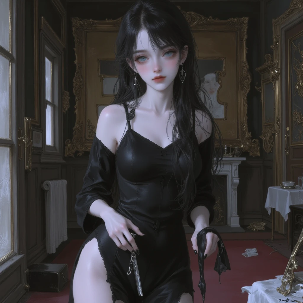 ((Low angle camera shot upwards zooming on pussy)), fucking fucking fucking, skinny slim rogue (((Wednesday Adams))), ((She's in a school for gifted in old castle)), Highly Detailed Face and Skin Texture, (((pale skin))), ((flat chest)), no breasts, long hard nipples, pale complexion, ((("very black hair"))), cyberpunk ribbons, metal necklace, full body, piercing in the nose, naked and aroused, ((touching her nipples)), standing over uncle Fester and spreading legs, wet cum pussy, hairy pussy. fingering, Uncle Fester hard penetration