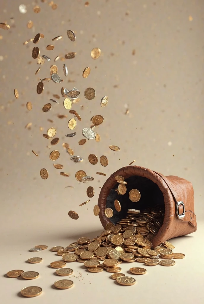 Telephone tokens falling on a table, at the same time with neutral tones with space to put a title