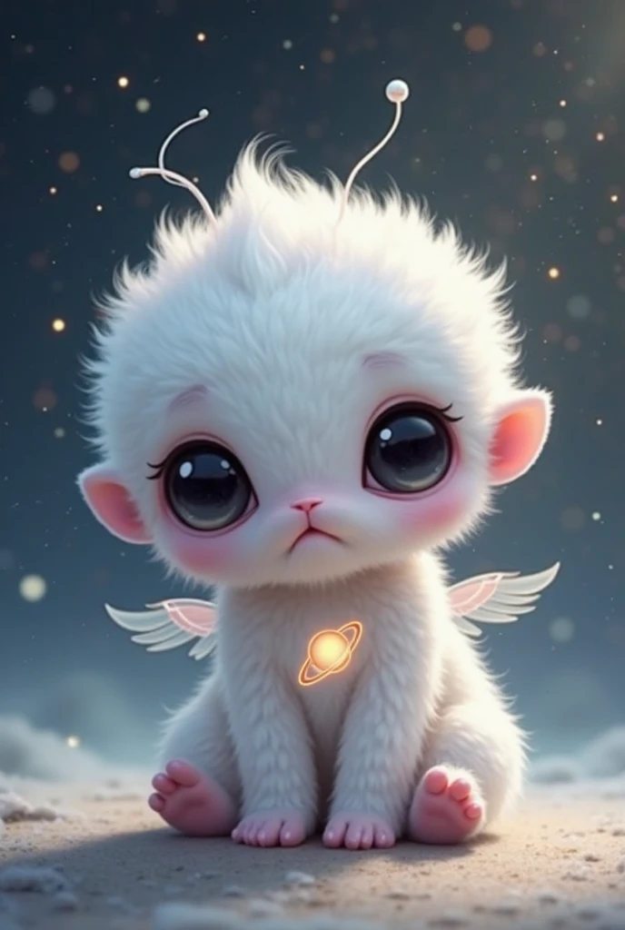 full body, soft focus, pastel colors, big eyes, small mouth, chibi style, glowing skin, delicate hues, round shapes, dreamcore aesthetic, cute art, surrealism, ethereal atmosphere, fantasy character, minimalistic design, ambient light, gentle colors, mystical elements