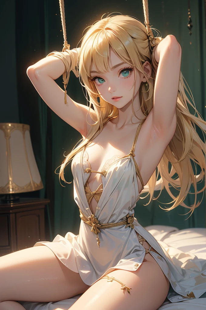1girll），（illuminating）， （tmasterpiece）， realisticlying，  highly  detailed， 8K， RAW photogr， naturey，（Bigchest：100.0），（Bare chest），Realistis，pale-skinned