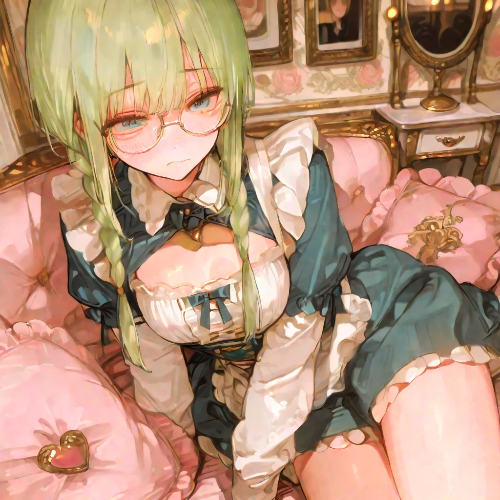 Huza、Huza、1girl in, grey  eyes, Long Aqua Hair, Cross-eyed、Stranger、View other people、Blunt bangs、Sitting,hand between legs,maid, Glasses, over-kneehighs,Ahegao , Silly,Sexual ecstasy,Drunken eyes,Blunt bangs, Black hair,(masutepiece:1.2, Best Quality), (finely detailed beautiful eye: 1.2), (Detailed background,Dark Fantasy), (beautifull detailed face), High contrast, (Best Illumination, extremely delicate and beautiful), ((Cinematic Light)), Colorful, Hyper Detail, Dramatic light, Intricate details,Full body、A dark-haired、Ahegao ( Silly / Sexual ecstasy)、Cross-eyed、Stranger、View other people、Blunt bangs、 over-kneehighs,Ahegao , Silly,Sexual ecstasy,Drunken eyes,Blunt bangs,,(masutepiece:1.2, Best Quality), (finely detailed beautiful eye: 1.2), (Detailed background,Dark Fantasy), (beautifull detailed face), High contrast, (Best Illumination, extremely delicate and beautiful), ((Cinematic Light)), Colorful, Hyper Detail, Dramatic light, Intricate details,