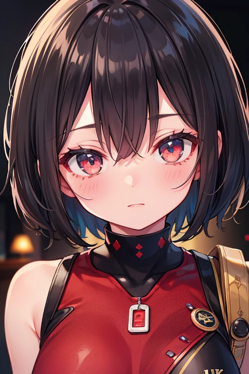 best quality, masterpiece, high res,
aige, 1girl, solo,
,heart shape cleavage cutout, pink shorts,
face closeup,standing, upper body,
pout,angry,v-shaped eyebrows,:t
<lora:aige:0.7>
