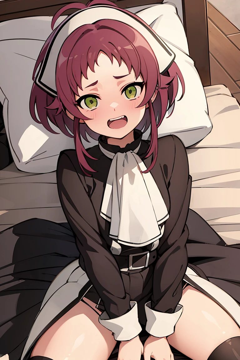 NSFW,1girl,POV,,flat chest,aisha_greyrat, naked,open clothes,(embrassing,blush:1.2),(vapor:0.8),(Wet:0.8),(Sweat:0.8),bedroom,on the bed,lying