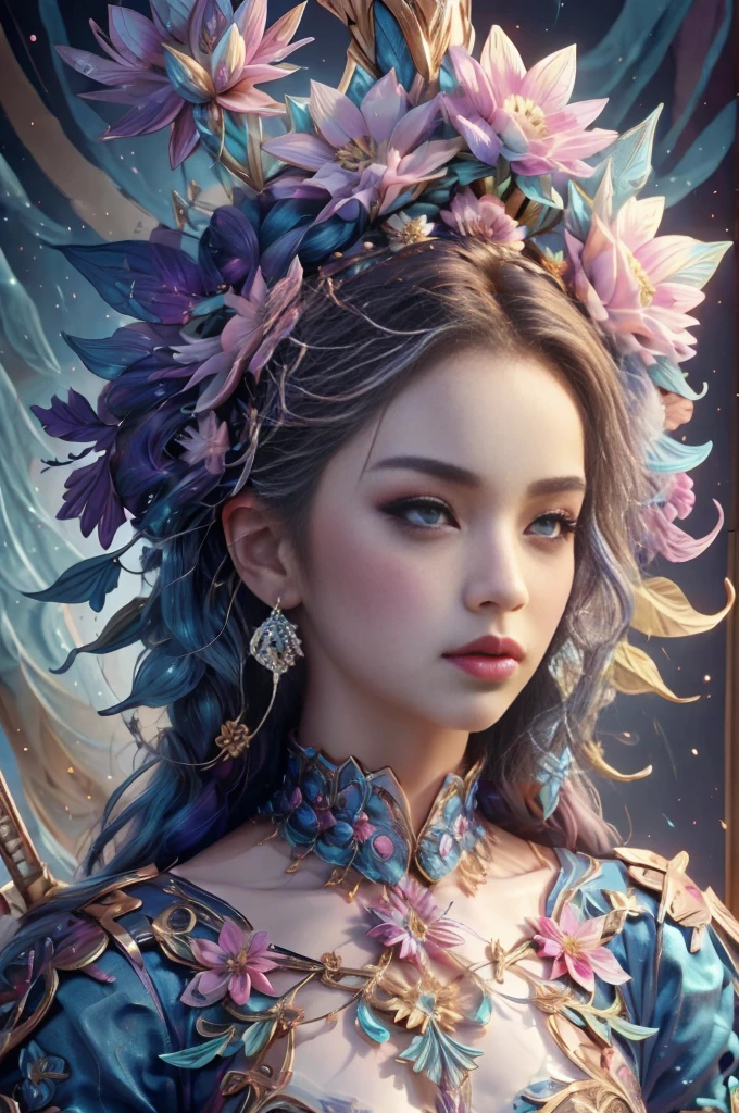 (masterpiece, Highest quality, Highest quality, Official Art, beautifully、aesthetic:1.2), (One girl), Very detailed,(Fractal Art:1.3),colorful,Most detailed,Upper Body, [race],[jewelry],[flower],[[butterfly]],