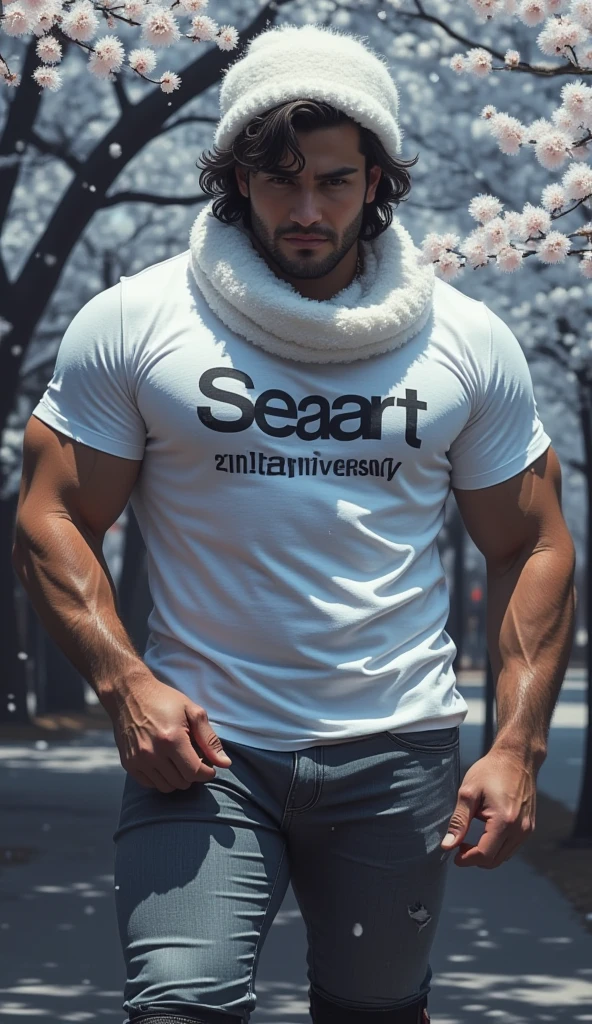 (magazine cover), with text, solo, 1boy, (Huge Muscular Old man as a undies ) (short hair, 2tone hair color, two tone hair colors, black and white hair color), pectoral, abnormal muscle size, very big muscle, legs open, absurdly muscle size, huge pectoral, wide pectoral, short white hair, short bearded, simple background, masterpiece, high detailed, 8k, high resolution, --style 250, -- v 6.0