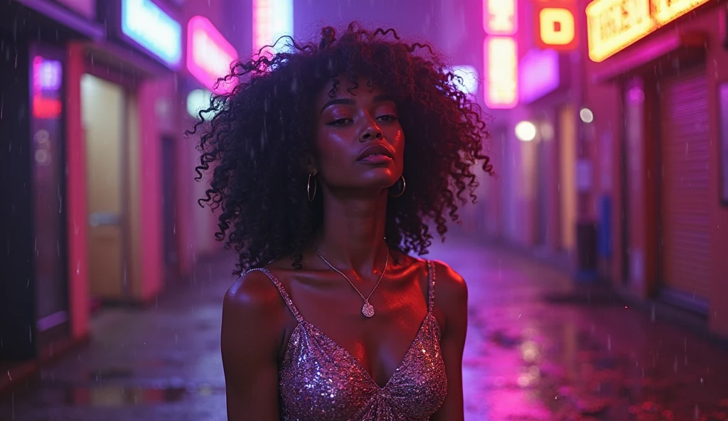 Generate me a black transsexual woman with and who has a penis, anime style and have wet clothes