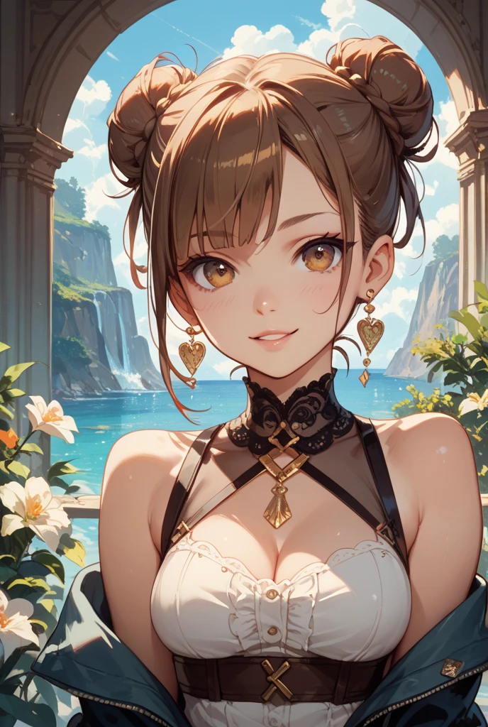 Masterpiece, top quality, super detailed CG, intricate details:1.5), 8k wallpapers, elaborate features,
(1 person, solo:1.4), perfect cartoon illustration, 1 girl, cute face, smiling, naked, her skin wet with hot water, spacious Roman termae, full body illustration,