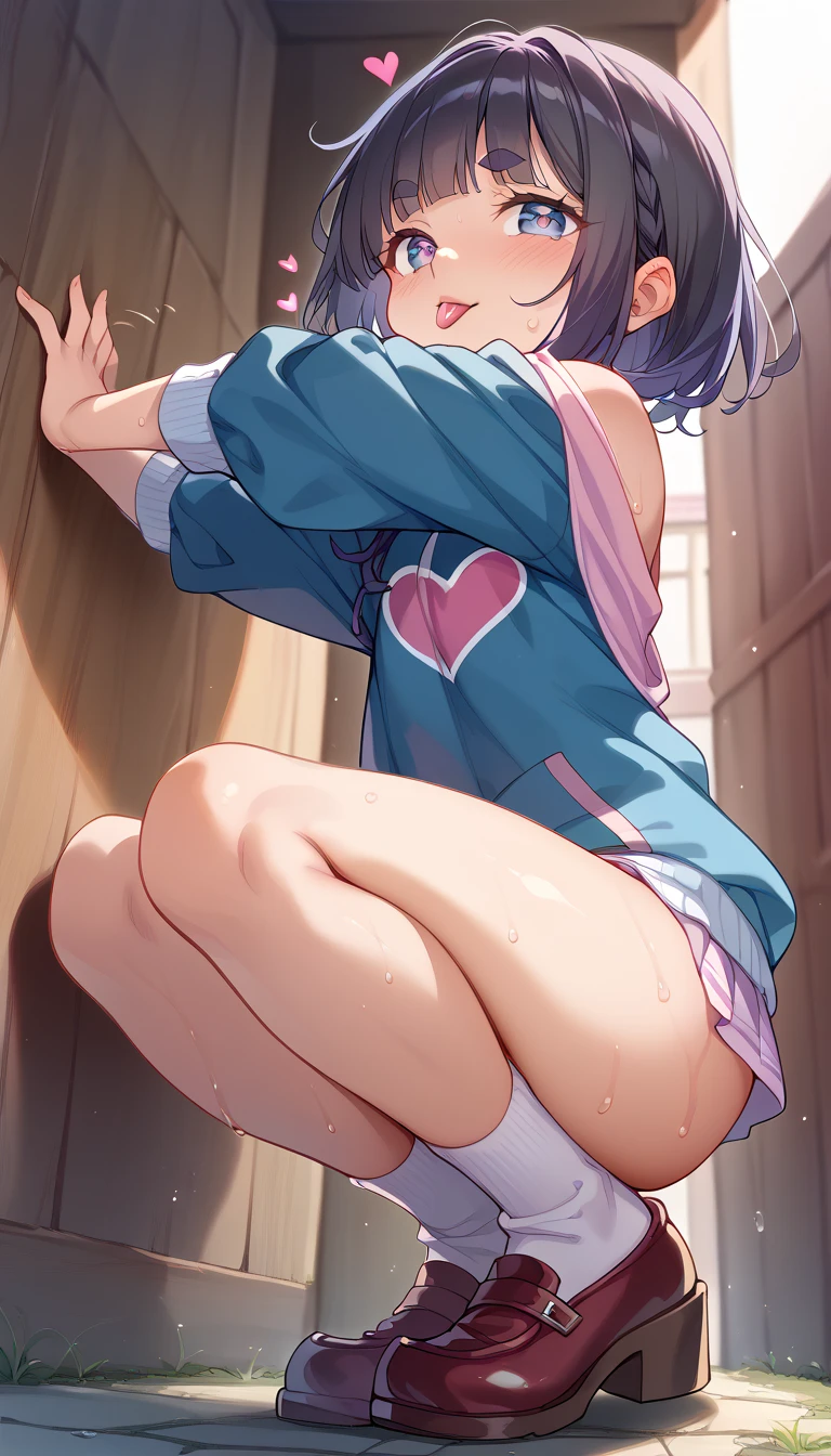((pale colour)), Highest quality, High resolution, masterpiece、小さな幼いcute美少女、(naked)、cute、(Shocked, embarrassed, and blushing:1.2)From the back、Big Ass、anusに尻毛、Unshaven hairy pubes、anus、yukata