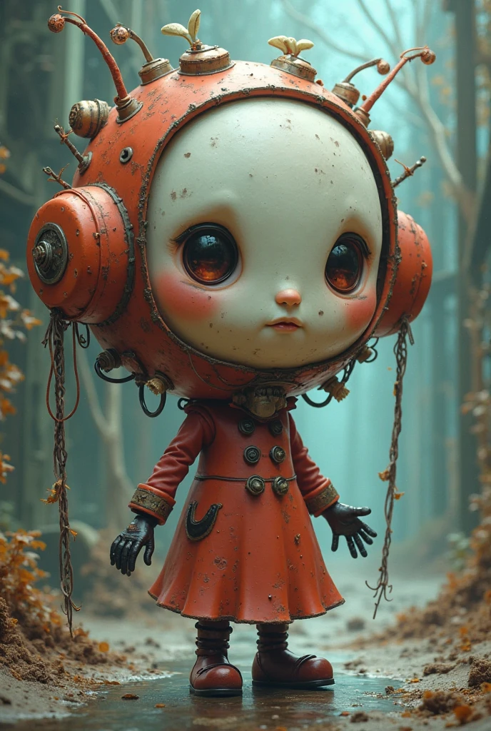 Outer space, tv on, sunshine yellow, grainy, eerie environment. creepypasta is a scary entity in the form of a girl with very big eyes and a scary smile...in the style of elson peter, diego dyer, peter mohrbacher, karol bak.focus on 1 full body frame. focus on 32k hyper hd, masterpiece, best quality, ultra detail 1.6 solo, 1 female entity imbued with the essence of cypherpunk aesthetics.