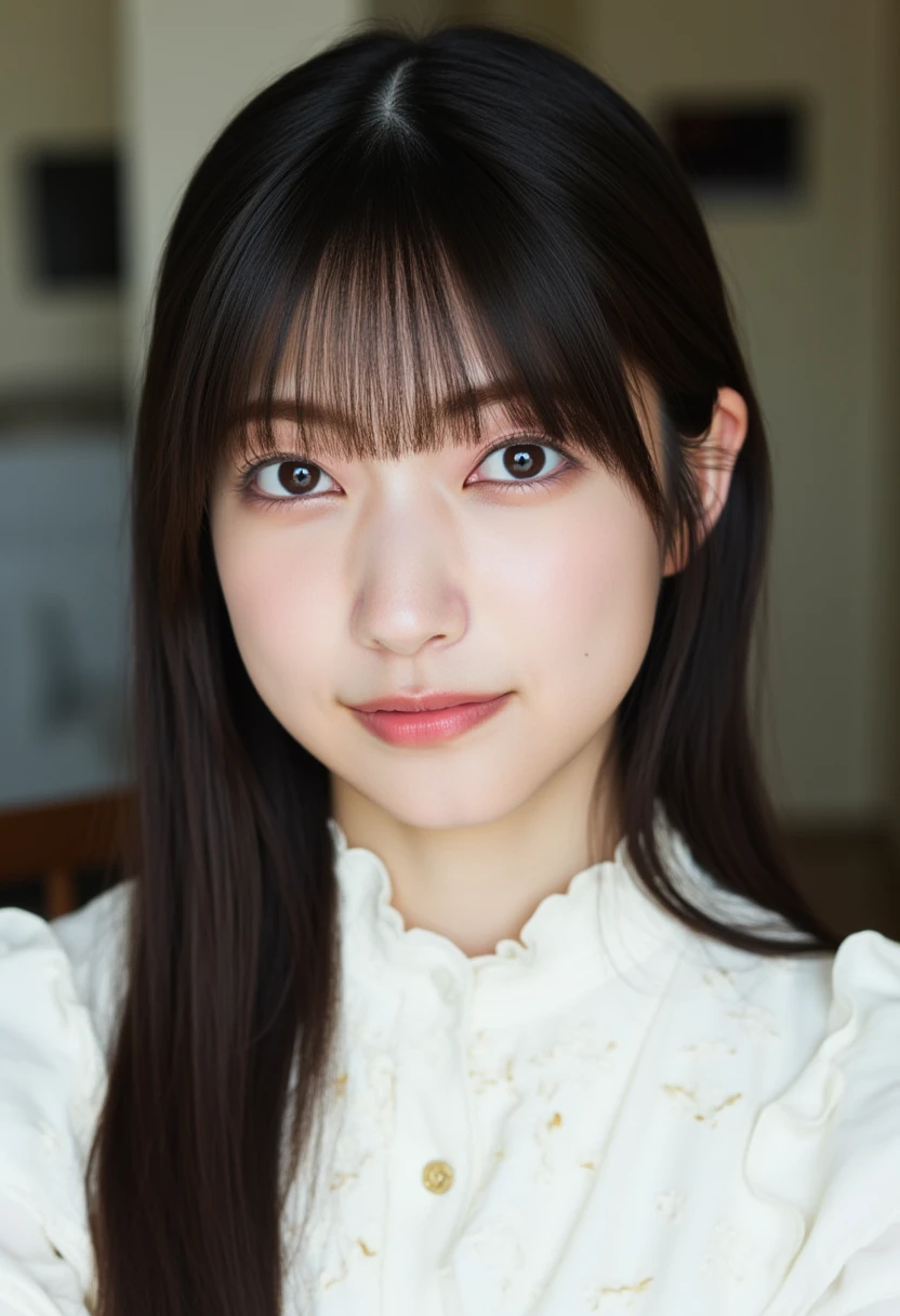 (masterpiece:1.3), (8K, Photorealistic, Raw photo, Best image quality: 1.4), Japanese schoolgirl、(Long Hairstyles:1.3)、Super detailed face、Attention to detail、double eyelid、Cute Girls:1.6、Light brown hair、Highest quality、masterpiece、Ultra-high resolution、(Photorealistic:1.4)、Knitwear、thin、Bright smile、(Plump lips 1.4)、rounded cheeks、(Slightly droopy eyes 1.2)