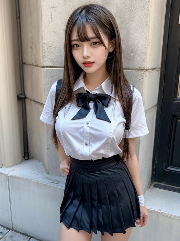 Cute Girls､high school girl､White mini skirt､Black Pantyhose