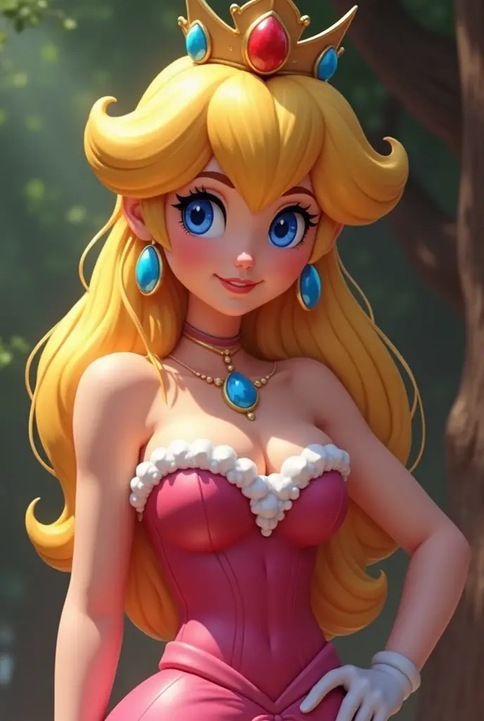 Sexy, pechos grandes, cute smile, vestido rosa, brasier