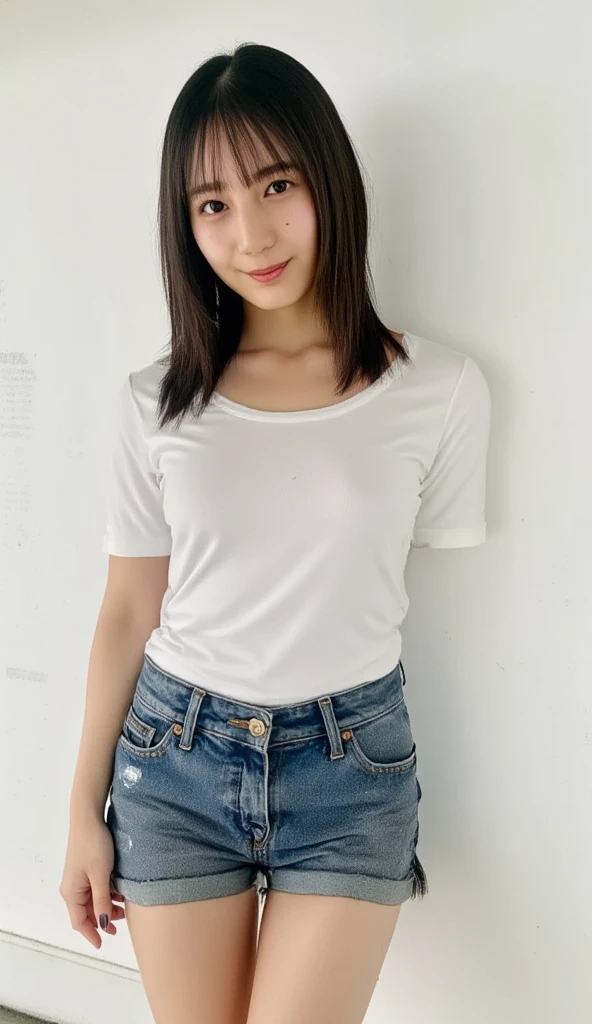  girl 18-year-old Hairstyle Casual,  wearing fashion casual rich in dressing room