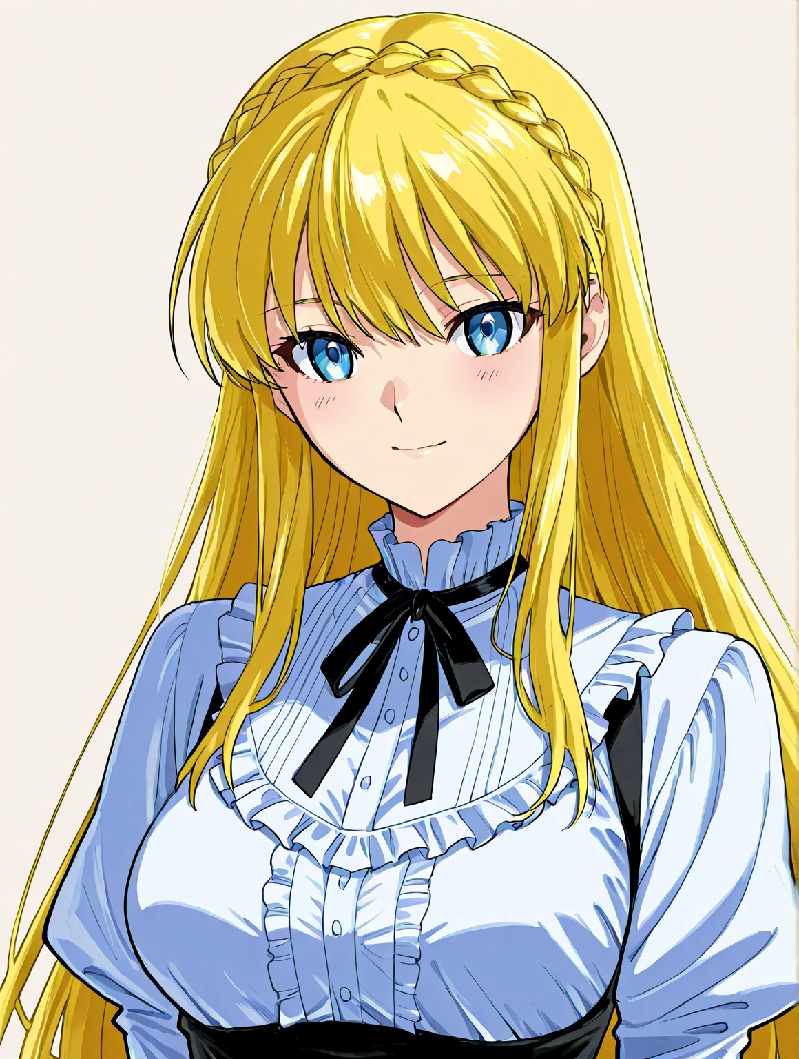 score 9 、score 8 up、score 7 up、source anime、傑作、最高品質、高解像度、1girl、アニメガール with blue eyes and blonde hair、solo、変化 in frilled blouse、portrait of 変化ta、金髪、長髪、青い瞳、french braid、crown braid、美しいアニメの、立っている、色付きスケッチアニメマンガパネル、2000年代のアニメの芸術スタイル、巨乳、大きな胸、white frilled blouse、茶色のスカート、変化、お上品な雰囲気、slender body、マンガ絵画、長袖、puffy sleeves、公式ファンアート、高画質ファンアート、ボーウォーターの芸術スタイルで、魅惑的なアニメの女の子メの絵、looking at viewer、カウボーイショット、light smile、少女の焦点、高品質カラースケッチ、アニメ萌えアートスタイル 、素敵な服装を着て、(anime 女の子)、美ニメのポートレート、an anime 女の子、prettnime 女の子、beautifunime 女の子、アニメペインタースタジ成、アニメチンコ!!!!、アニメ画家のスタジオで描いた、リアルなアニメアートスタイル、デジタルアニメアート!!、