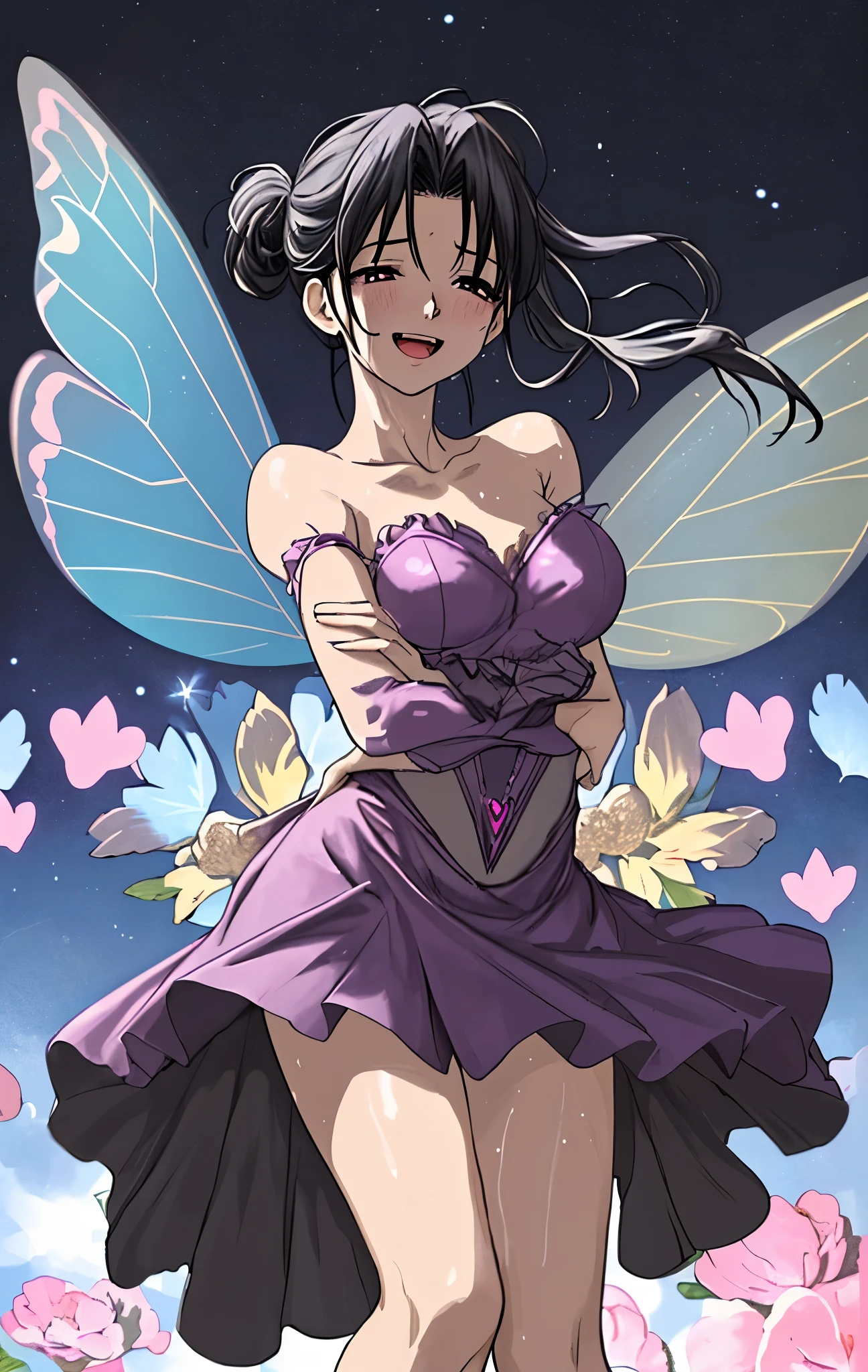 best quality,masterpiece,1girl,solo,(((NSFW))),(((9years old))),japanese girl,an extremely cute and beautiful girl,highly detailed beautiful face and eyes,petit,cute face,lovely face,baby face,shy smile,show teeth,black hair,medium short hair,Hairless pussy,flat chest,skinny,slender,(((wearing a wet transparent blue floral mini fairy godmother dress with wings on back))),(((standing in a Castle garden))),she is looking at the viewer,hands lift up dress,(upskirt above the waist:1.1),(no panties:1.1),(open legs wide:1.1),(no bra:1.1)