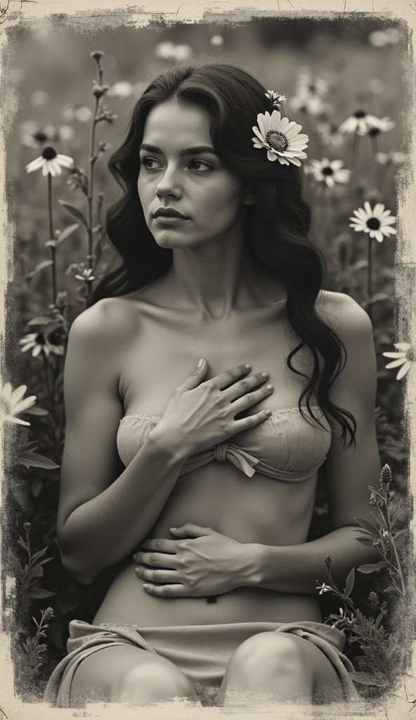 kiara advani smiling nude body complete wearing a feathered headdress, surrounded by lush greenery and butterflies and roses, highly detailed, anthropomorphic quality, photorealistic image, soft natural light, shot with a Canon EOS R5, from a medium shot angle, shutter speed 1/250s, ISO 400, shallow depth of field, 85mm lens, f/1.8, Ilford film stock --ar 3:4 --v 6 --style raw --s 750