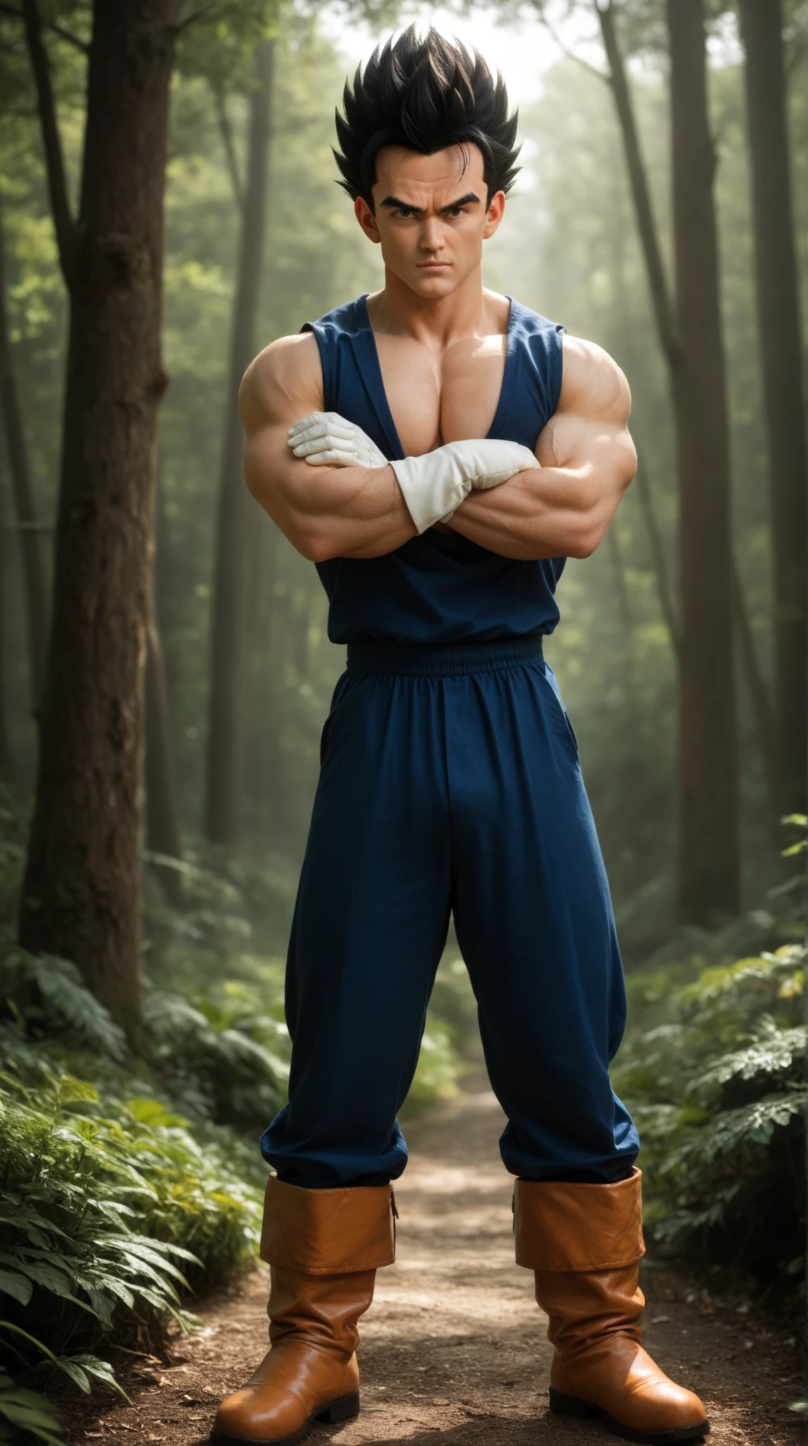 ((best quality)), ((masterpiece)), ((realistic)), (detailed)
muscular male, narrow waist, Slim waist, thick eyebrowns,
, boots, nipples, , ((thin)) , , (sweating, , swet)
, male focus, brown eyes, sunny day,
<lora:jk:1>
MK2, 1boy, short hair, ((blue wristbands)), blue belt, ((black pants)),
shadow kick