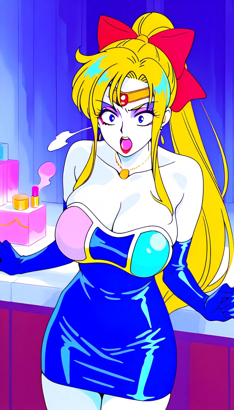 (Full Color:1.2)　Bathroom　Her large, protruding breasts were exposed.　big ass　naked　Sophisticated, Cute and beautiful busty female teacher, Glamorous Body, Huge nipples, Sailor Moon　Erect extra large nipples、Dark pink nipples、Lumps or wrinkled areola、Huge breasts with huge erect nipples　The whole body is thick、Abdominal muscles　naked、Realistic、The skin, especially on the chest, is now more realistic..　pubic hair　Armpit hair　Nasty lips　Fishnet tights　choker　Full Colorの全nakedセーラーマーズ　Big nipple play　Sailor Pluto