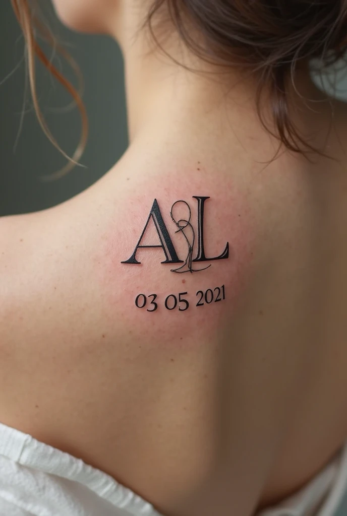 A tattoo on the back of the neck with the date 28/07/2024