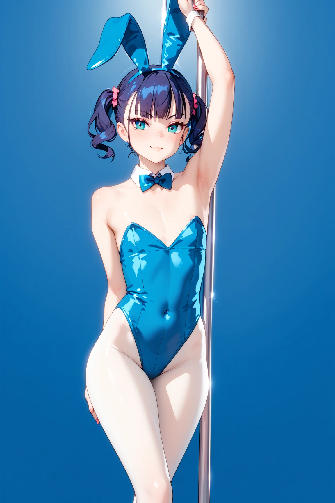 masterpiece、top-quality、hight resolution、Realistic Girl、gymnast、Hair Short Bob Hair、Close-up of people、Rear view、Wearing a white bodysuit、During gymnastics competitions、Smile、Gymnastics competition venue、A sexy