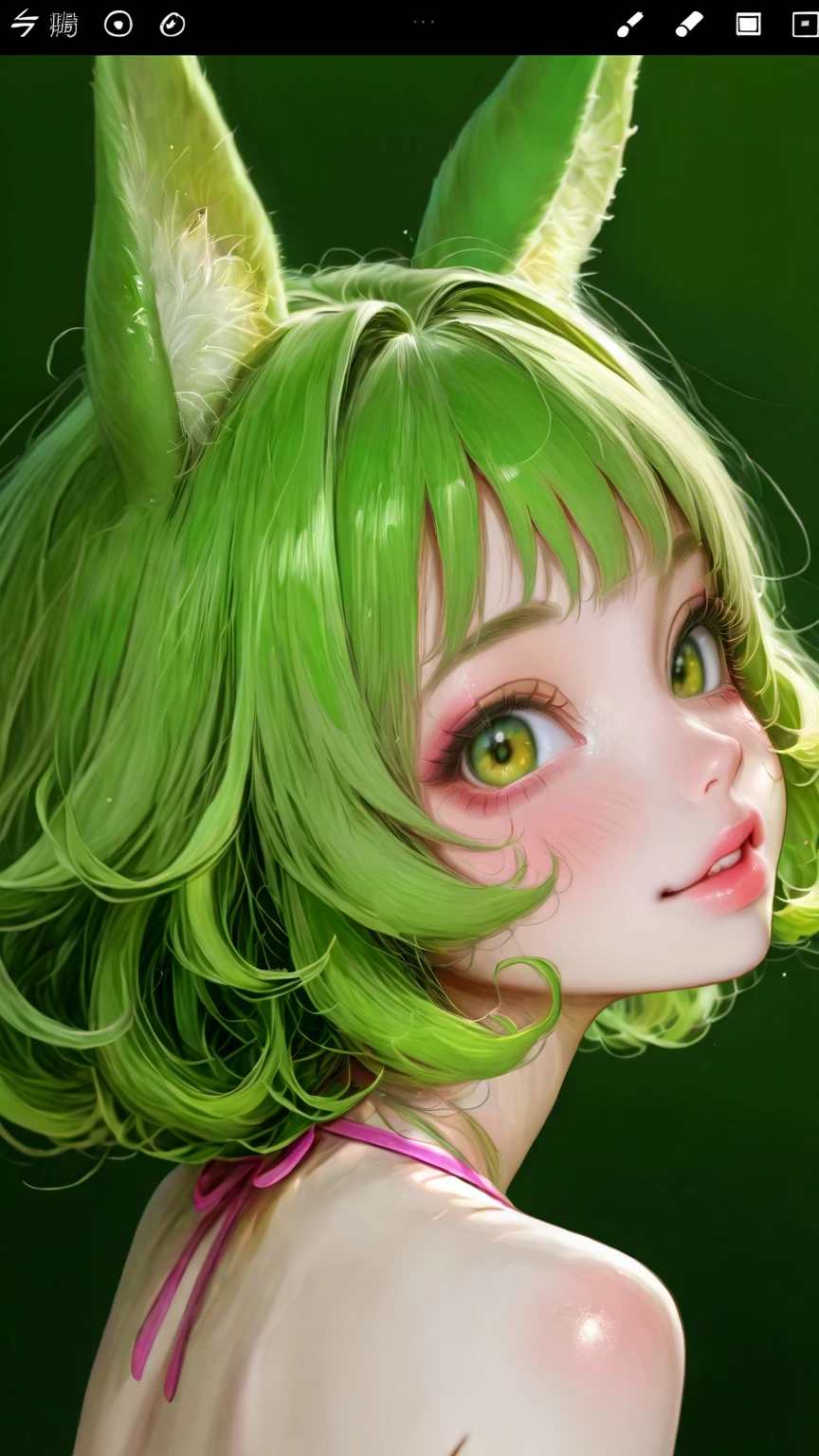 "Best Quality, 4K, 8K, hight resolution, masterpiece, Ultra-detailed, Realistic, Photorealistic, Cinematic lighting, Beautiful detailed glow, Detailed face, Light leak, amazing, Intricate details, Dynamic Angle, Green hair, A cute Japanese woman, "Intimate image of a woman in delicate green lingerie, A private bedroom-like environment with green decor. A scene that captures a moment of serenity and charm, Highlighting her elegance and close relationship with the green theme.""A woman with a sexy expression with her mouth slightly open, There was a hint of mischief in her eyes, In the dim light, elegant indoor environment."full bodyesbian:1.4,