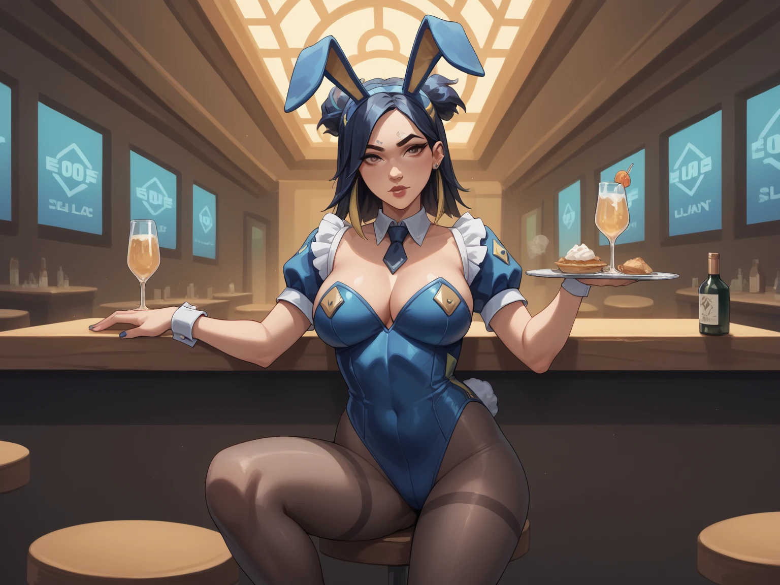 ((best quality,8K,Masterpiece:1.3)), Clear focus:1.2,Lovely woman with perfect figure:1.4,(((((巨大的Cleavage))),(Breasts are ridiculously big:1.5)(((Large Breasts)))Breast sagging、Low-cut(((Cleavage )))、(((Wide hips,)))(((Hourglass figure)))((Long legs)),,Straight Hair、Hair blowing in the wind(Huge buttocks),Smile,Lean abdominal muscles:1.2,((Black Hair:1.4, Princess Cut)),Highly detailed face and skin textures,Tail Eye,Double eyelids、/ (Wear a white top with a red coat_Red Bunny Bodysuit:1.3), (Clothes are divided into upper、The next two parts:1.2), (Short sleeve:1.1), ((Red Bunny Girl costume:1.8)), (fishnet tights:1.2), High heel, ((Rabbit Tail:1.2, Rabbit ears)), (Ponytail:1.3)