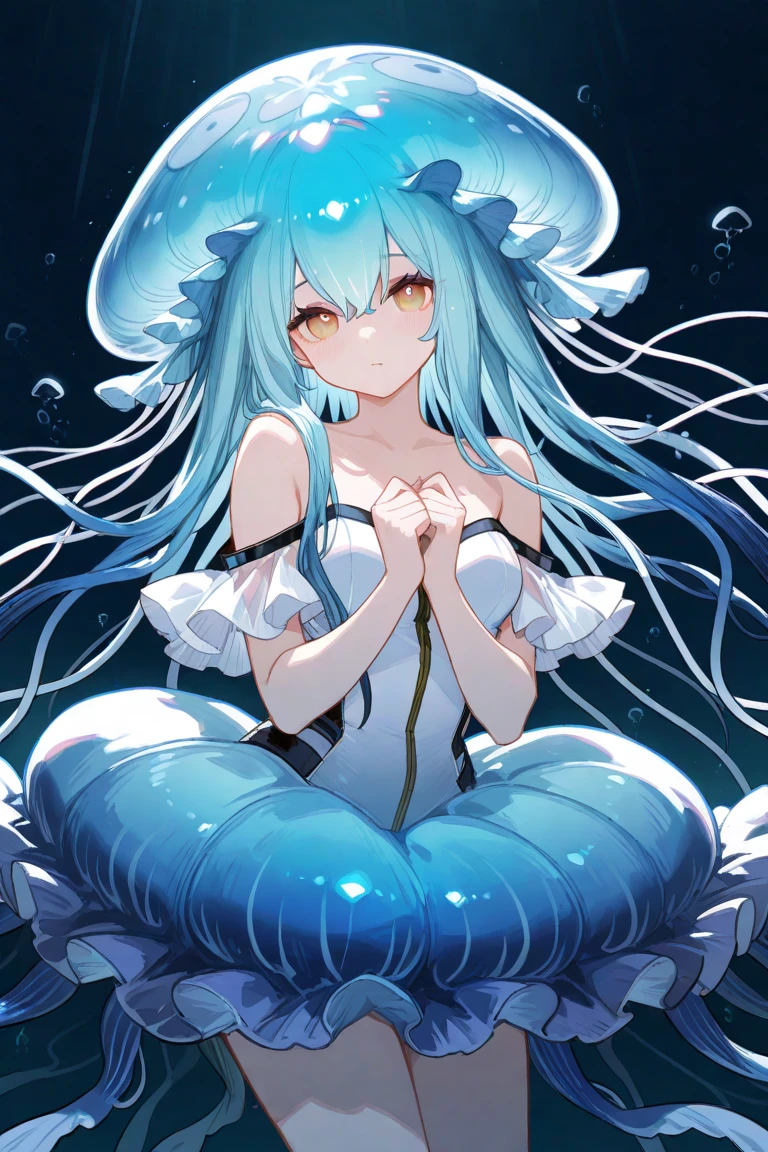 tensei shitara slime datta ken, Character is covered in liquid, Blue Skin,Blue Hair,Water Armor, Shiny wet skin!!, Melting,Reincarnated as a Slime,Cat ear,naked,Young Girl,Small breasts,Cock,Big cock