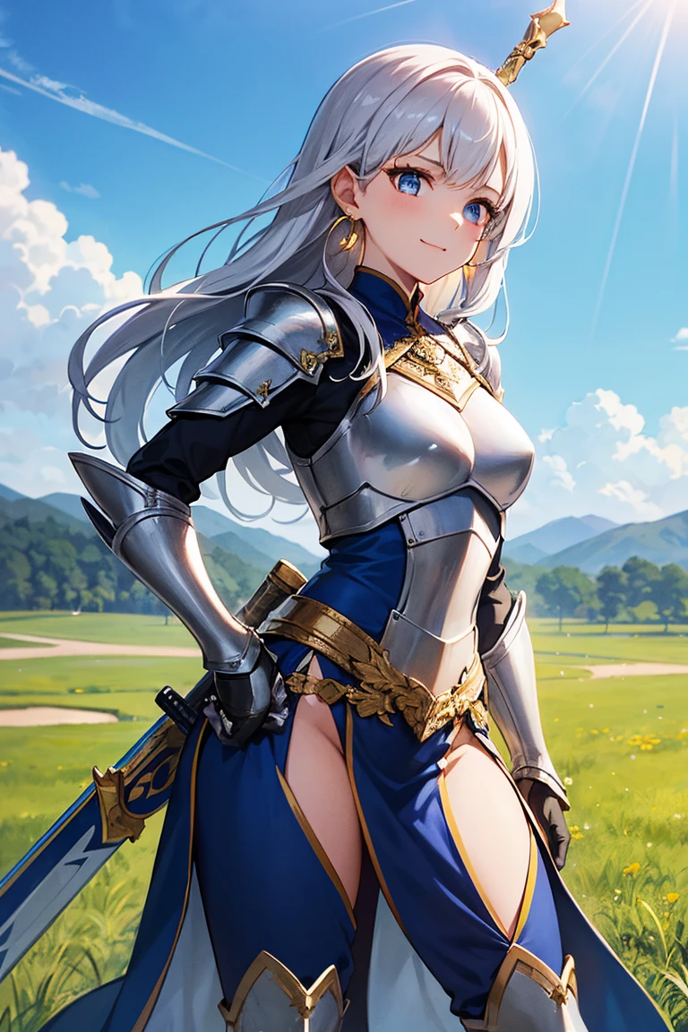 Femme Centaure au longs cheveux rogue, jeune et belle, with a spear and a bow, chasseuse, scale armor