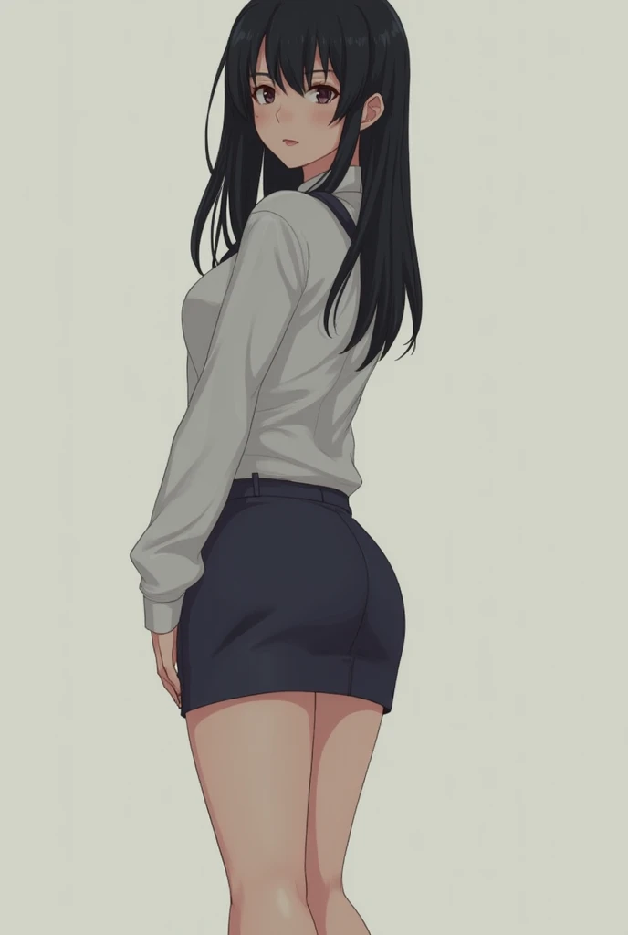 small girl,black hair,pigtails,no pantie,red micro skirt,pink tank top,big ass,ass,focus