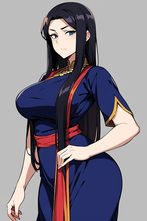 Cleopatra with extreme muscular body, gigantic muscular arms, gigantic muscular tights, samurai outfit, ninja mask, mermaid body, fair skin, black hair with ponytail and gigantic breasts.