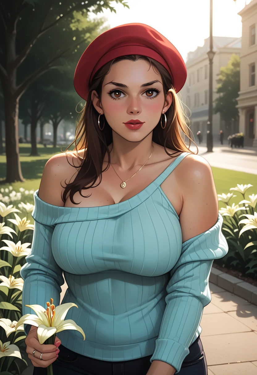 highres, masterpiece, perfect lighting, bloom, cinematic lighting, adult, female, looking at viewer, cowboy shot, <lora:edgDutchDollLikeness:1> beautiful edgND_woman,perfect edgND_face,perfect edgND_body, <lora:edgPencilDress_MINI:0.8> edgpdress, pencil dress, cleavage cutout, amsterdam street, tulips