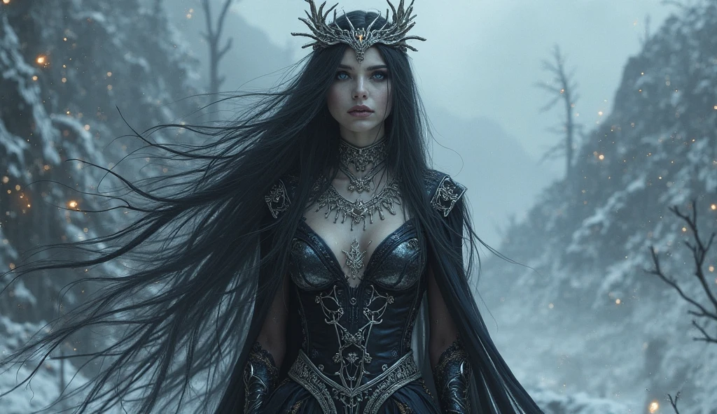 impressive perspective photoshot of raging, fearless, screaming, (((full body))), overlord, (((ice))) brunette queen (((40 years old))), strong wind, epic, expressive attractive pose, frikles, sharpness texture, (portraite), dark iceberg background,(((HDR+))), 16 mm, 8k textures, soft cinematic lights, adobe lightroom, photolab, hdr, intricate, elegant, highly detailed, sharp focus, ((((cinematic look)))), soothing tones, insane details, intricate details, hyperdetailed, low contrast, soft cinematic light, dim colors, exposure blend, faded, slate atmosphere