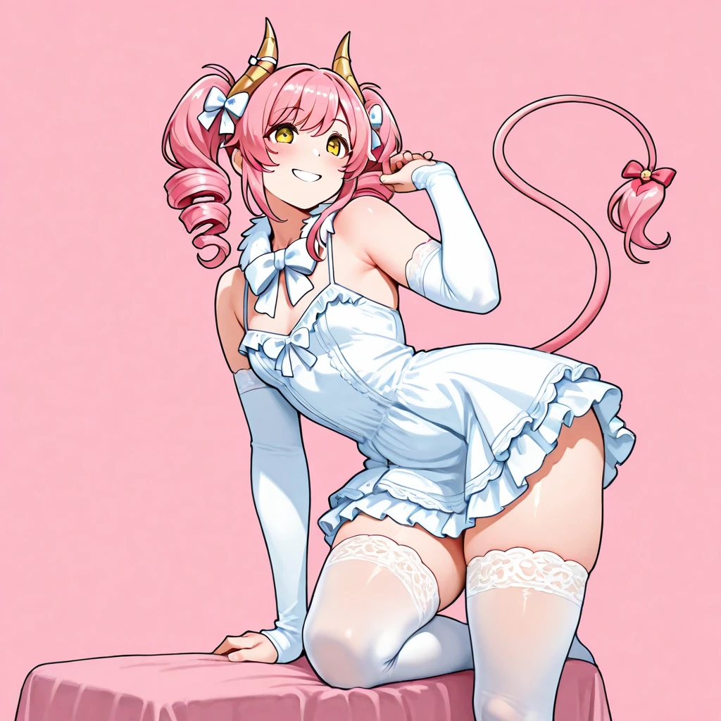 Male , white body, white skin, equine, anthro unicorn, weak body, femboy, girly, solo, thin waist, thick thighs, round ass, hourglass figure, pink hair, high heels, soft chest, smile, red long nails, seductive pose, anal masturbation, muscular naked, horse penis, equine penis, balls hanging, submissive, fat ass, long straight hair, very femenine, make up, fingering ass, 1 leg up, raising 1 leg, showing ass to viewer, horny, needy