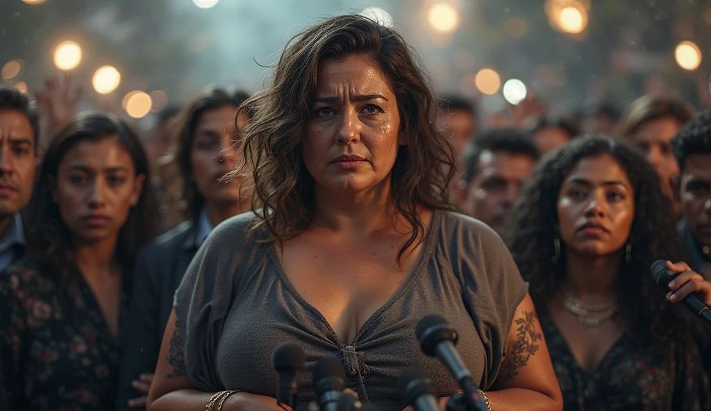 Obese woman in formal wear, taken by GUAtemALA police
