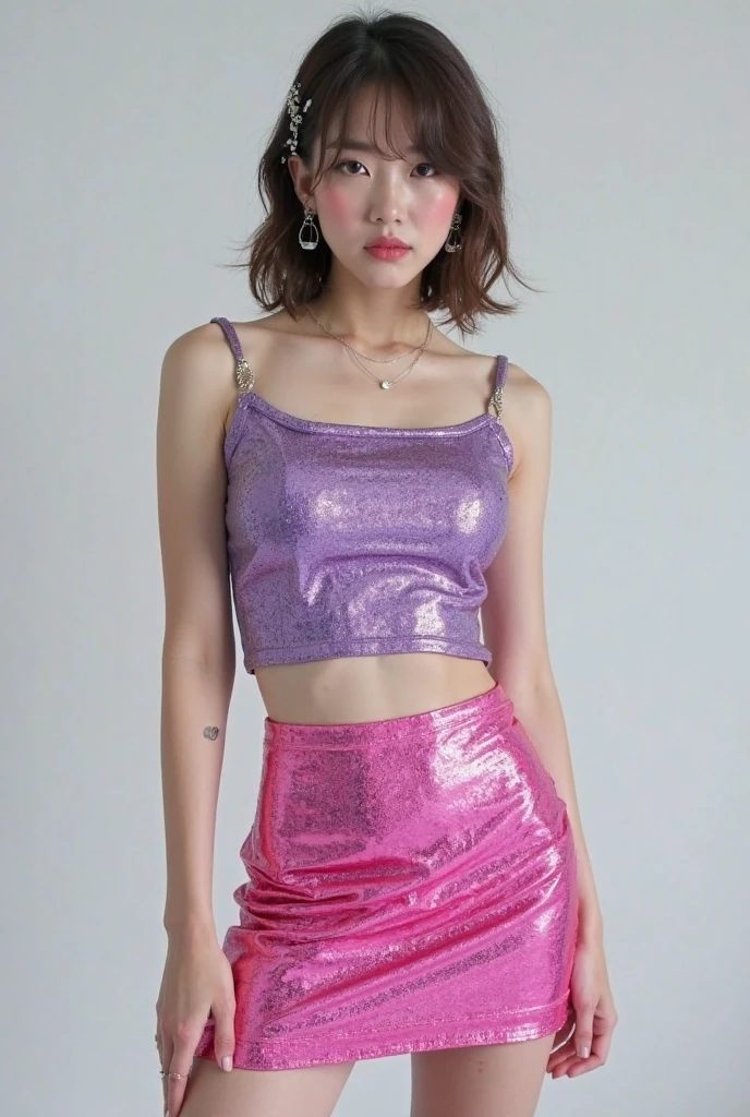 Angle from the front、Cowboy Shot、Ripped print T-shirt、City of night、((Emoガール))、((Emo))、bad woman、short, black, Shaggy hair、Gradient Hair、(((Pink Panties)))、Big Breasts、In the background is the High Sokotl Cycle)))、Highest quality,(RAW Photos:1.2)、(Realistic:1.4),(High resolution:1.4), 1 person, Written boundary depth,, Exquisitely crafted,8k, Very detailed, Perfect lighting, Great background、((Delicate painting)),(細なRAW Photos),(Highest quality:1.6), (超High resolution:1.5), (Realistic:1.75), 8k解像度, Canon EOS R5, 50mm, Very detailed,Cinema Lighting,Correct finger、((I can see very small panties))